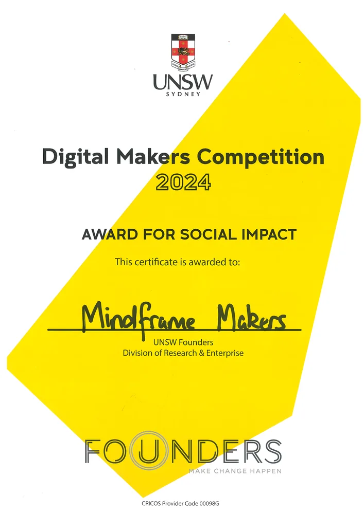 Award for Social Impact, UNSW Digital Makers Competition 2024